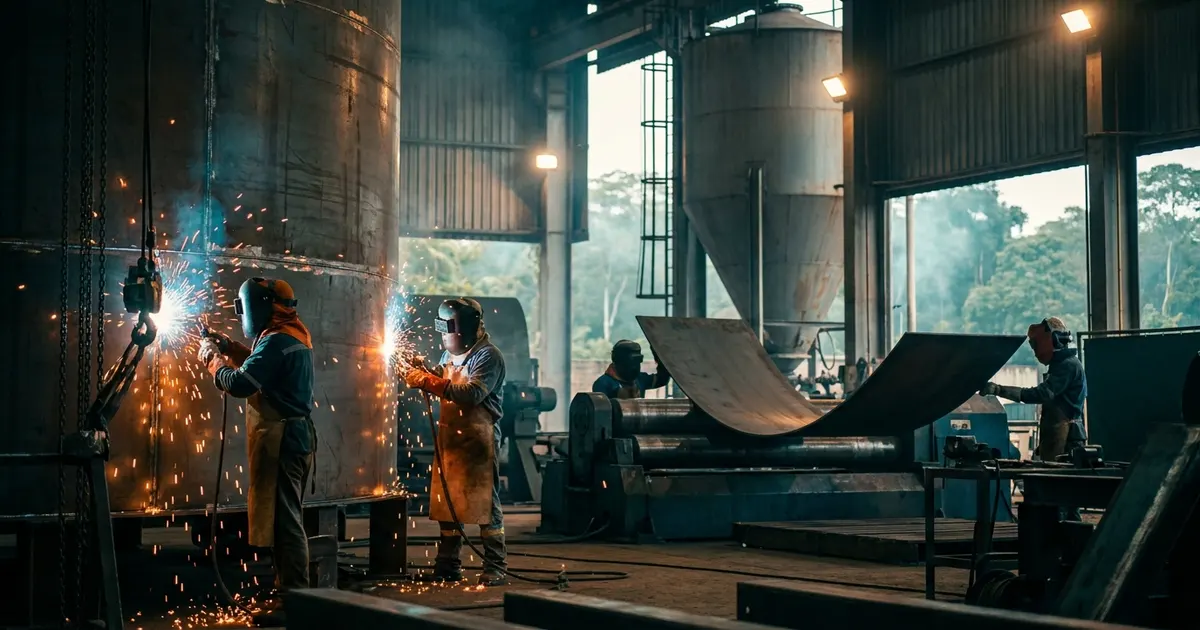 Caldeiraria Pesada: Fabricação e Reparo de Tanques, Silos e Tremonhas no PIM — Solutec AM Manaus