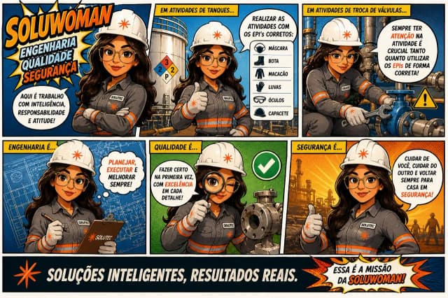 SOLUTEC AM — Mascotes Soluman Soluwoman Solutec — Solutec AM Engenharia Industrial Manaus SOLUTEC AM — Mascotes Soluman Soluwoman Solutec — Solutec AM Engenharia Industrial Manaus
